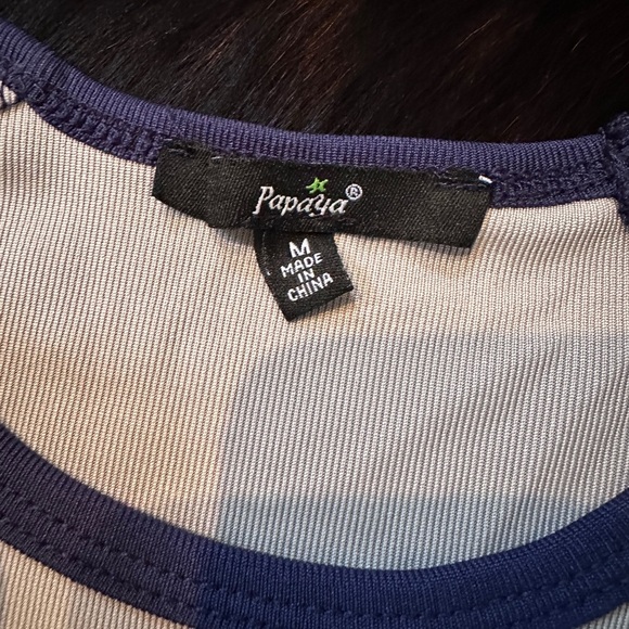 Papaya Navy and Gray Cropped Top Size Medium , Summer Tanks, Brooklyn Tank - Picture 3 of 6